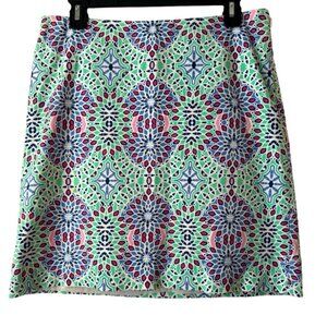 Talbots women’s Skirt. Bright, fun colors  Ladies Sz 6  Side zip